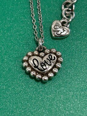 Brighton Be Mine LOVE Heart Pendant Petite Reversible Necklace 18"